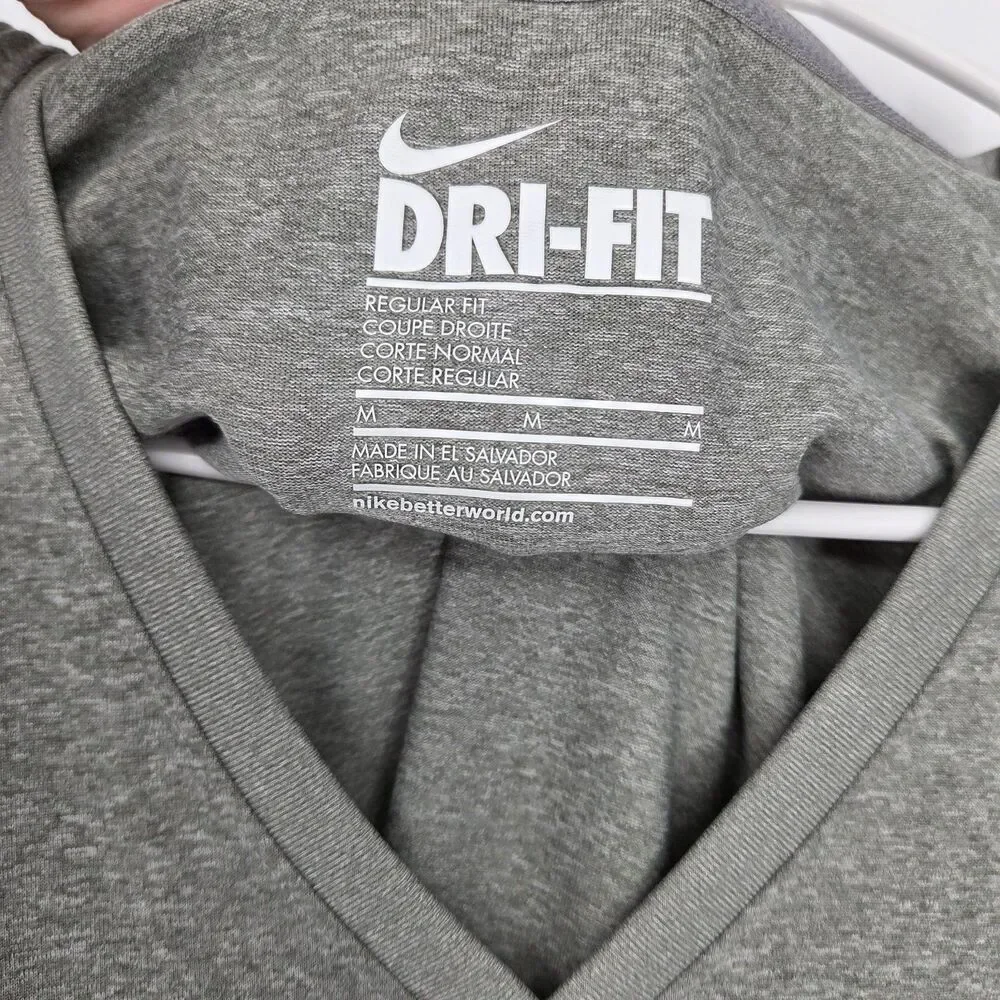 Nike Dri-FIT Womens Lot 2 Long Sleeve V-Neck Athletic T-Shirt Sz M Gray Orange